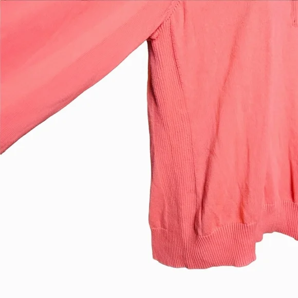 FOXCROFT Women's Soft Coral 100% Supima Cotton Pullover 1/4 Zip Sweater Size XXL - Picture 11 of 12